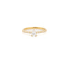 Pear Cut Moissanite Ring with Pave Band - Minted Jewellery