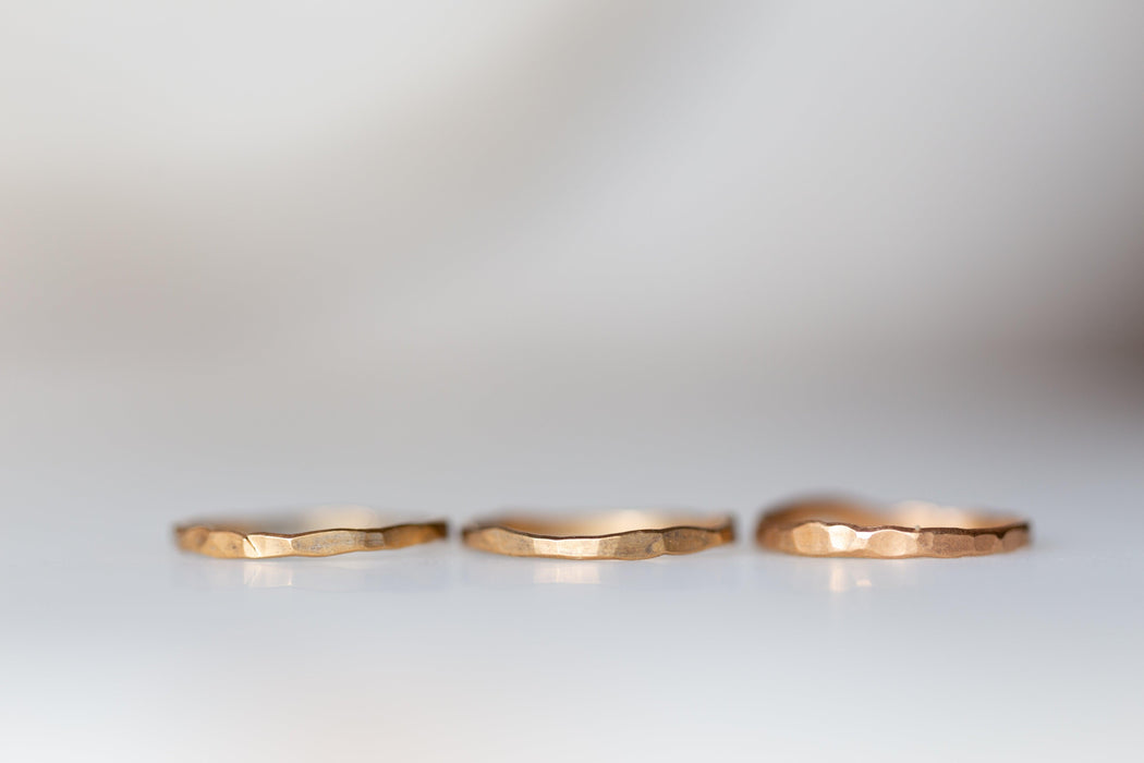 Rose Gold Plated Organic Silver Stacking Ring Set - Minted Jewellery