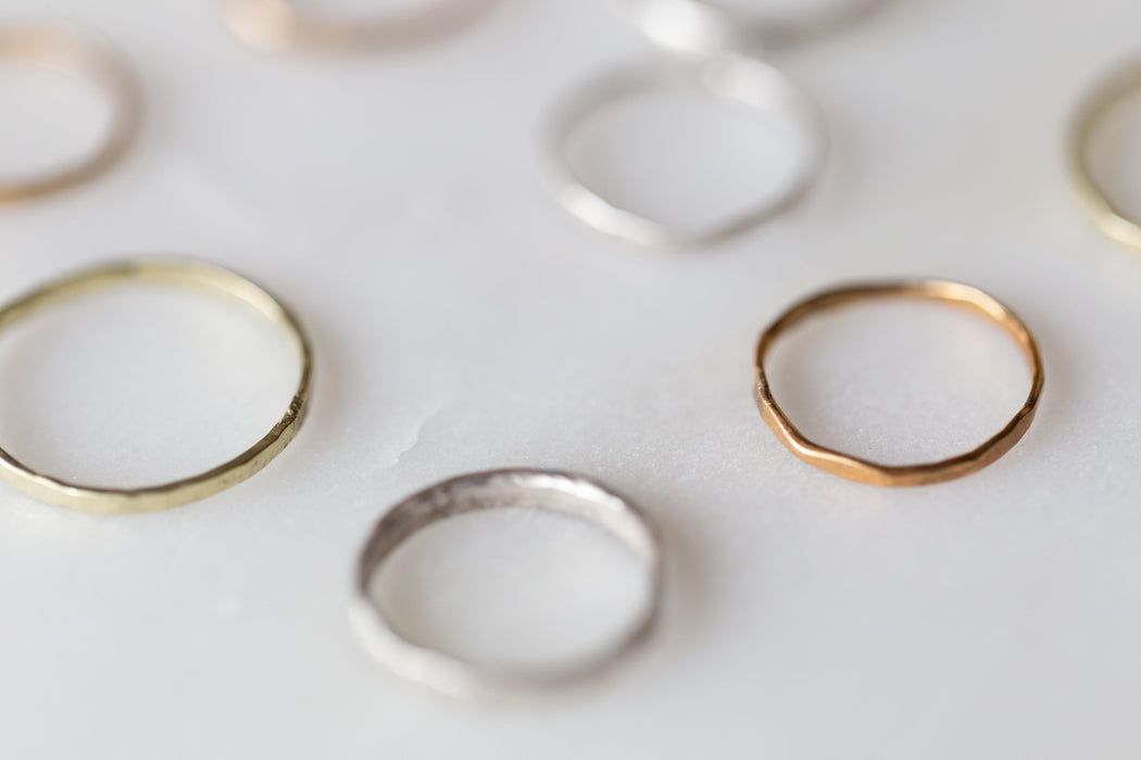 Silver Organic Stacking Ring Set - Minted Jewellery