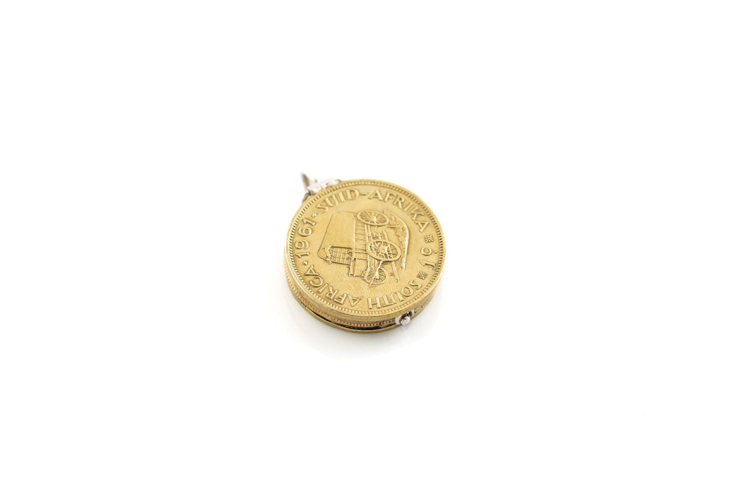 South African Brass Coin Locket Necklace - Minted Jewellery